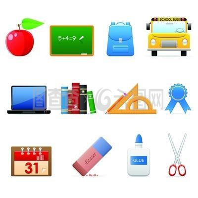 矢量学校教学用具元素 让教学更有趣，设计更高效